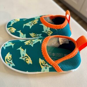 Speedo Toddler Kids Shark Print Aqua Shoes - Teal and Orange